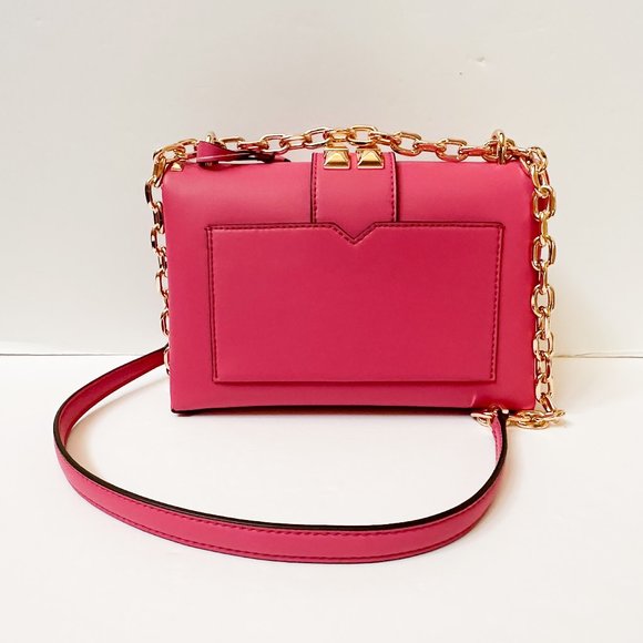 Michael Kors CECE Medium Flap Shoulder Crossbody Leather Bag French Pink - Picture 2 of 13